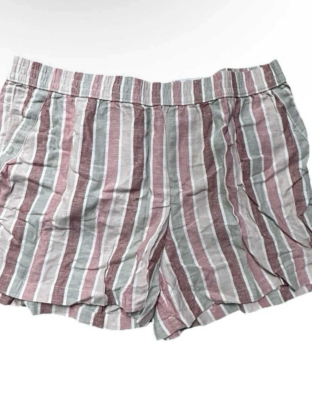 NWT Sonoma Mid Rise Striped Shorts Ultra Comfort Waistband Size 2X